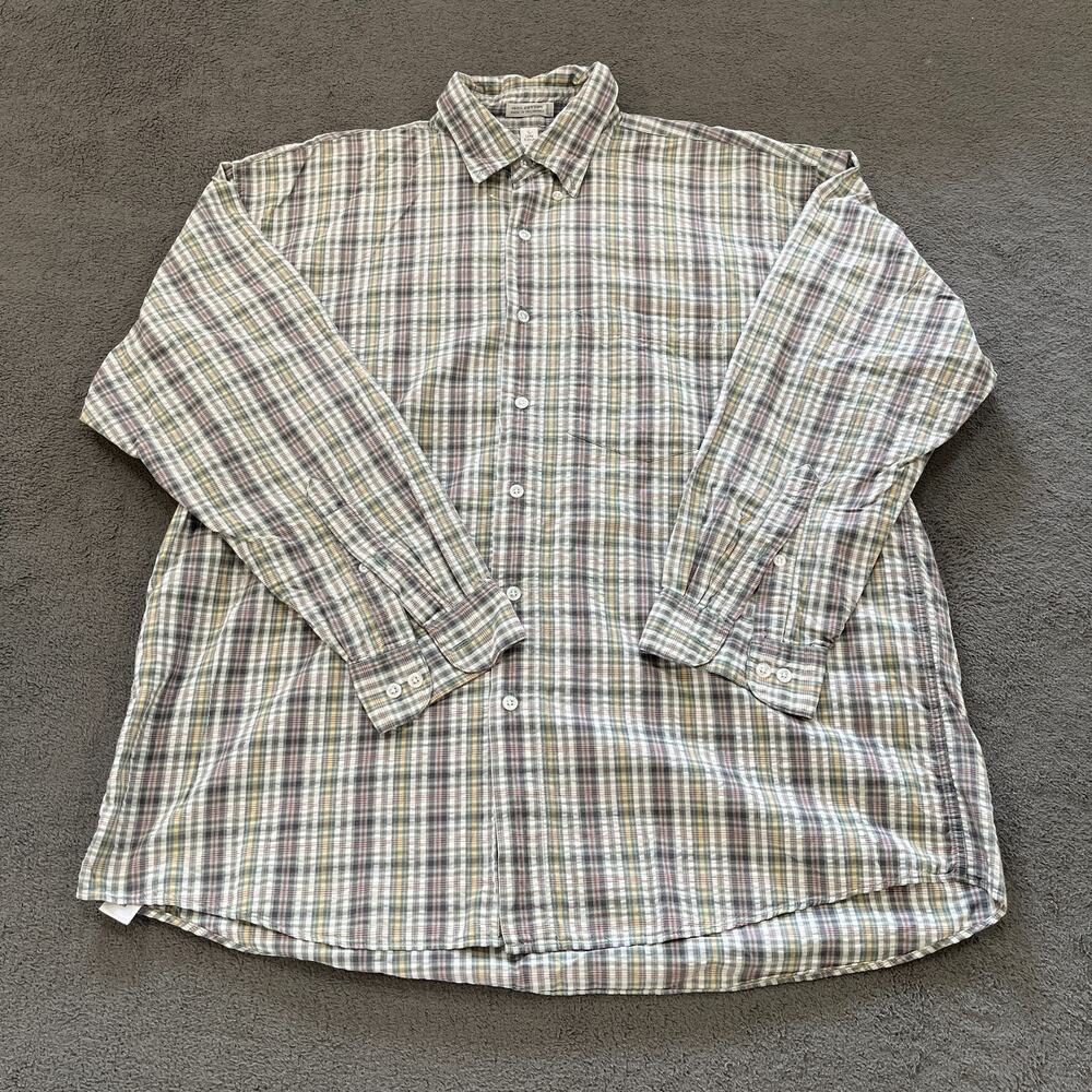 Geoffrey Beene Multicolor Plaid Casual Long Sleeve Button Down Shirt Mens Size L